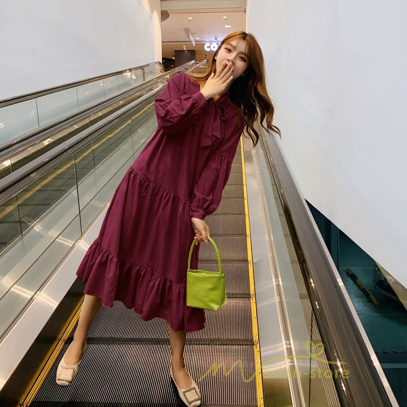 人気ブランドをセレクト ワンピース レディース オシャレ ゆったり 21春夏 シンプル パーティー 結婚式 発表会 演奏会 きれいめ 韓国 着痩せ 通学通勤 長袖 無地 カジュアル お出かけ 看護 Arcenciel Org